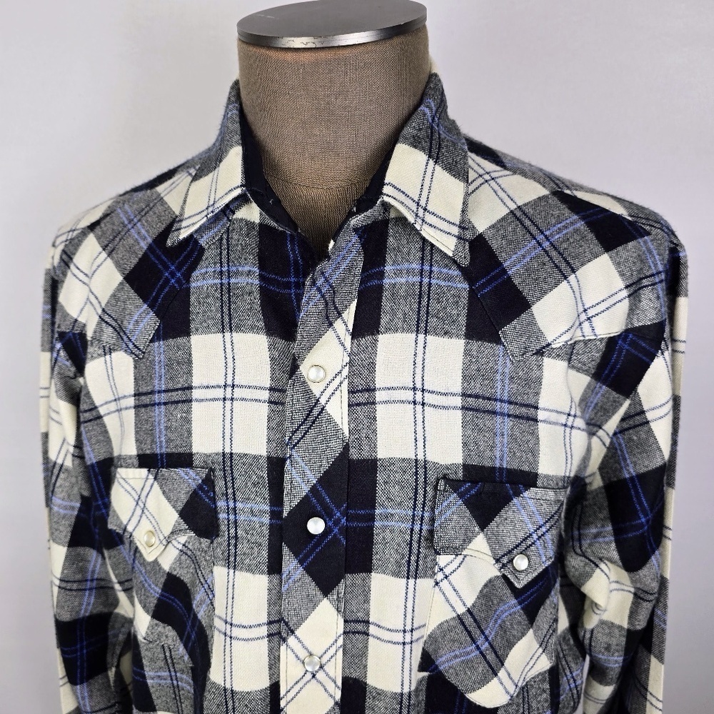 Vintage Anthony’s ATB Western Wear L/S Pearl Snap Plaid Shirt Mens Size XL